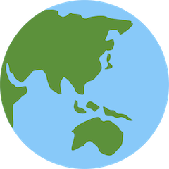 Globus mit Asien und Australien Emoji Twitter