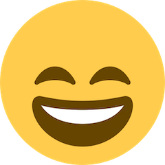 Faccina molto sorridente che strizza gli occhi Emoji Twitter