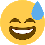 grinning-face-with-sweat Emoji twitter