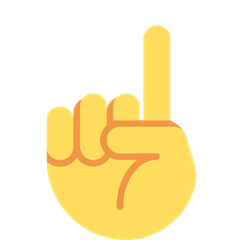 Указательный палец, направленный вверх Эмодзи в Twitter