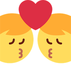 Dos hombres dándose un beso Emoji Twitter