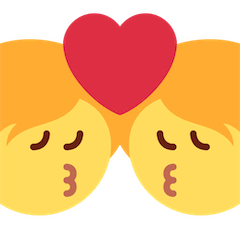 Uomo e donna che si baciano Emoji Twitter