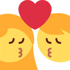 Uomo e donna che si mandano un bacio Emoji Twitter