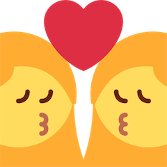 👩‍❤️‍💋‍👩 Duas mulheres a dar um beijo Emoji nos Twitter