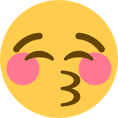 Cara dando un beso con los ojos cerrados Emoji Twitter