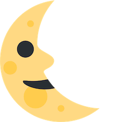 🌜 Abnehmender Mond mit Gesicht Emoji auf Twitter