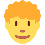man-curly-haired Emoji twitter