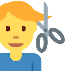 Homem a cortar o cabelo Emoji Twitter