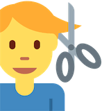 man-getting-haircut Emoji twitter