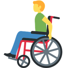 Мужчина в ручном кресле-коляске Эмодзи в Twitter