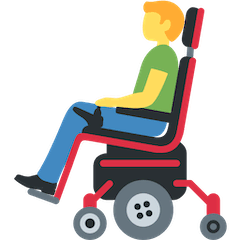Мужчина в моторизованном кресле-коляске Эмодзи в Twitter