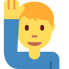 🙋‍♂️ Man Raising Hand Emoji on Twitter