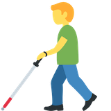 man-with-white-cane Emoji twitter