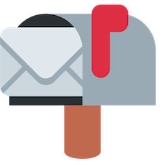 Открытый почтовый ящик с поднятым флажком Эмодзи в Twitter