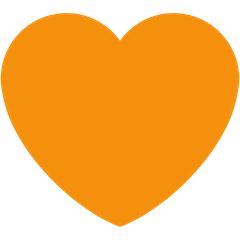 Оранжевое сердце Эмодзи в Twitter