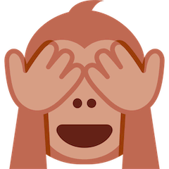 sich die Augen zuhaltendes Affengesicht Emoji Twitter