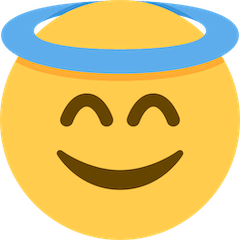 Faccina sorridente con aureola Emoji Twitter