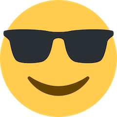 Visage souriant avec des lunettes de soleil Émoji Twitter