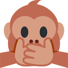 Macaco com as mãos a tapar a boca Emoji Twitter