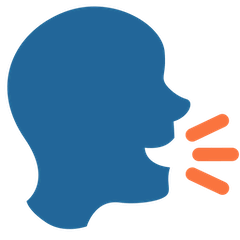 Silhouette eines sprechenden Kopfs Emoji Twitter