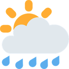 🌦️ Sole dietro a una nuvola carica di pioggia Emoji su Twitter