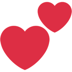Dos corazones Emoji Twitter