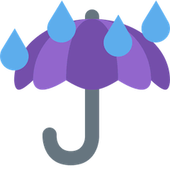 ☔ Дождь над зонтиком Эмодзи в Twitter
