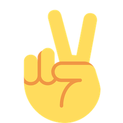 Mano che fa il gesto della pace Emoji Twitter