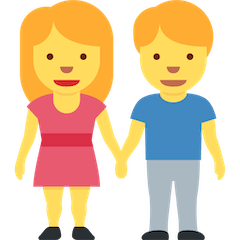 Homem e mulher de mãos dadas Emoji Twitter