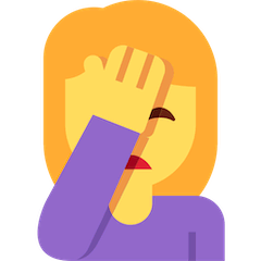 Donna che si copre il volto con la mano Emoji Twitter