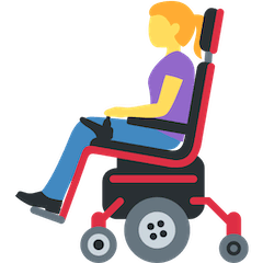Femme dans un fauteuil roulant électrique Émoji Twitter