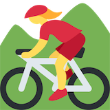 woman-mountain-biking Emoji twitter