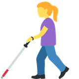 woman-with-white-cane Emoji twitter