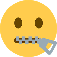 Faccina con una cerniera al posto della bocca Emoji Twitter