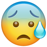 anxious-face-with-sweat Emoji whatsapp