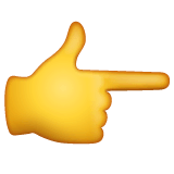 👉 Dorso de una mano con el dedo índice señalando hacia la derecha Emoji en WhatsApp
