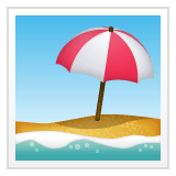🏖️ Strand mit Sonnenschirm Emoji auf WhatsApp