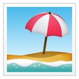 beach-with-umbrella Emoji whatsapp