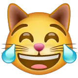 Cara de gato con lágrimas de alegría Emoji WhatsApp