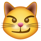 Cara de gato con sonrisa de suficiencia Emoji WhatsApp