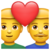 Deux hommes avec un cœur Émoji WhatsApp
