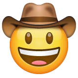 🤠 Faccina con cappello da cowboy Emoji su WhatsApp