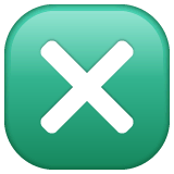 Cross Mark Button Emoji on WhatsApp