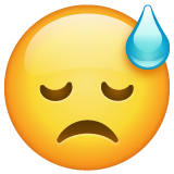 downcast-face-with-sweat Emoji whatsapp