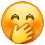 face-with-hand-over-mouth Emoji whatsapp