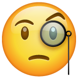 Face With Monocle Emoji on WhatsApp