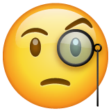face-with-monocle Emoji whatsapp