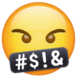 face-with-symbols-on-mouth Emoji whatsapp