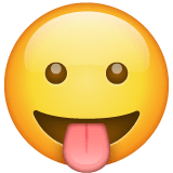 Face With Tongue Emoji on WhatsApp