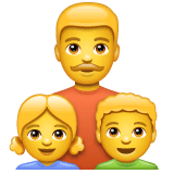 👨‍👧‍👦 Familie mit Vater, Sohn und Tochter Emoji auf WhatsApp